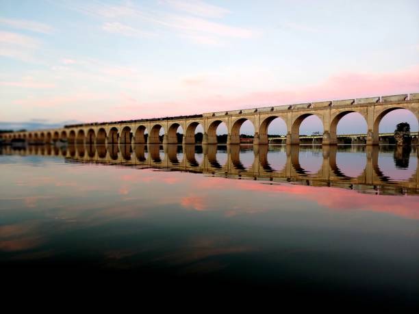 puente del ferrocarril del río susquehanna - railway bridge fotografías e imágenes de stock