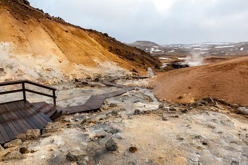 Seltún in the geothermal area of Krýsuvík in south west Iceland