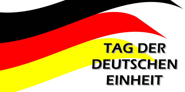 istock Flag of Germany and the text Tag der Deutschen Einheit, Day of German Unity written in German. Vector poster for design. 1276822593