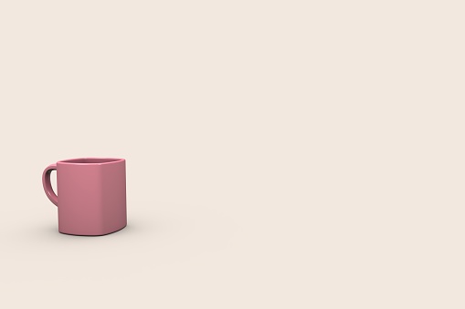 Pink Empty Coffee Cup, 3D Rendering Stock Photo