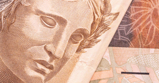 Real - Brazilian Currency. Money, Money, Brazil, Reais. Real - Brazilian Currency. Money, Dinheiro, Brasil, Reais. A group of Real banknotes in close-up. inflation economics photos stock pictures, royalty-free photos & images