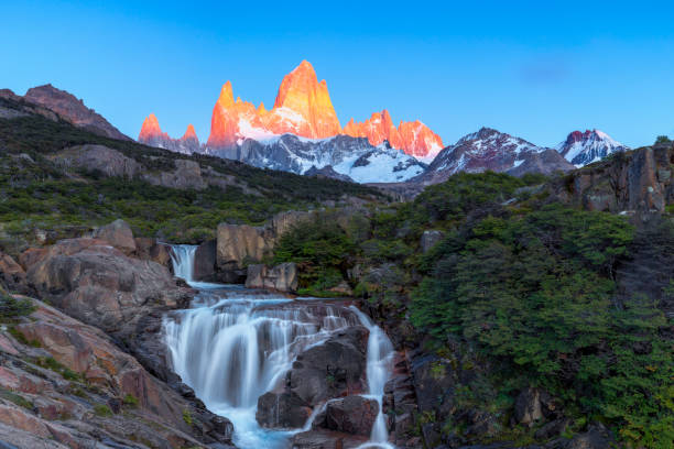 istock Fitz Roy cascades and Mount Fitz Roy at sunrise 1276828591