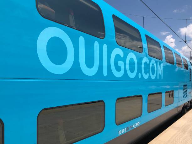 MARSEILLE, FRANCE -12 AUGUST 2020: A Ouigo high speed train at the railway station Marseille-Paris MARSEILLE, FRANCE -12 AUGUST 2020: A Ouigo high speed train at the railway station at Marseille-Paris marseille station stock pictures, royalty-free photos & images