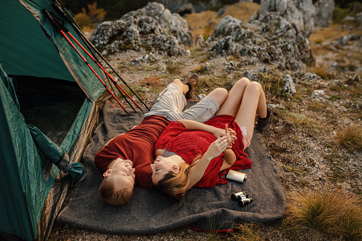 Couple resting in nature