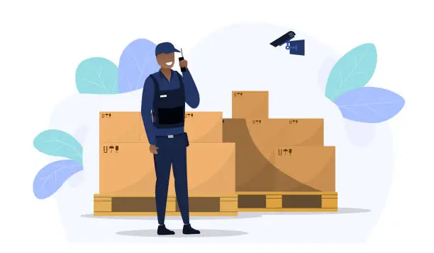 Vector illustration of Guardian in the Warehouse