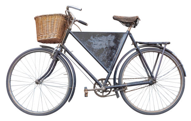 Isolated Vintage Delivery Bike stock photo