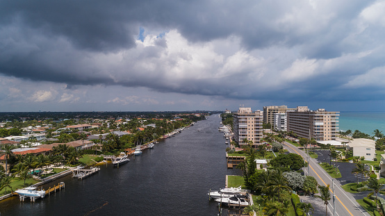 Storm coming on the Hillsboro Beach, nearby Miami, Florida, USA