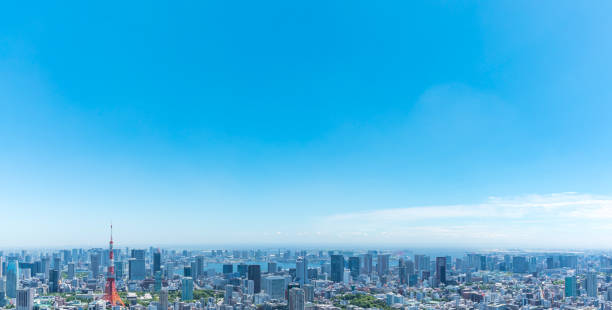 tokyo bay side panoramic view１３ - tokyo prefecture tokyo tower japan cityscape imagens e fotografias de stock