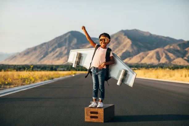 istock Young Girl with Jet Pack 1276873463