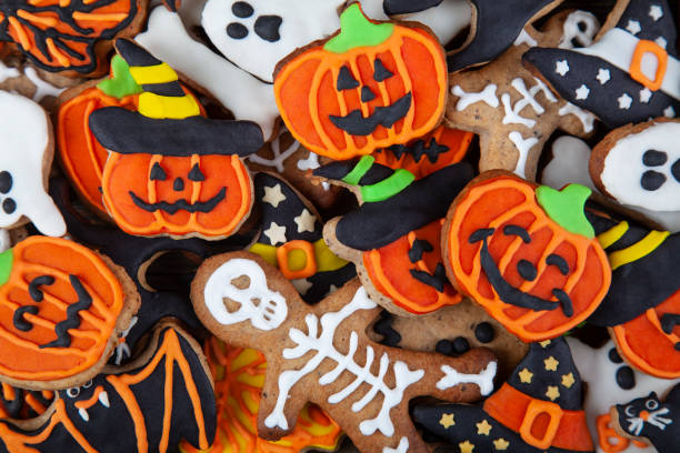 istock Halloween homemade gingerbread cookies full frame 1276875438