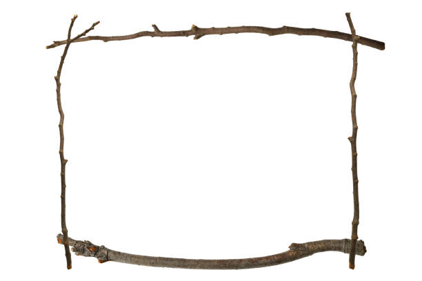 istock Isolated shot of Twigs and Sticks frame on white background. 1276885279