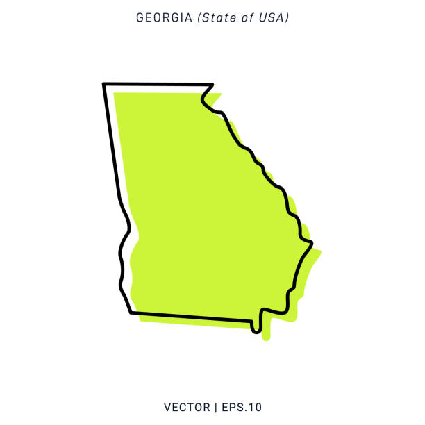 Map of Georgia Vector Stock Illustration Design Template. Map of Georgia Vector Illustration Design Template. USA State. Vector eps 10. georgia stock illustrations