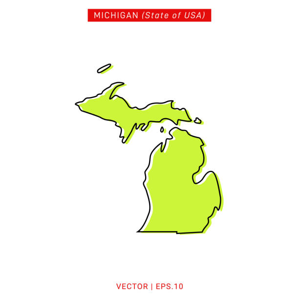 Map of Michigan Vector Stock Illustration Design Template. Map of Michigan Vector Illustration Design Template. USA State. Vector eps 10. michigan stock illustrations