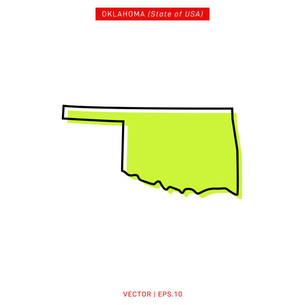 ilustrações, clipart, desenhos animados e ícones de mapa do modelo de design de ilustração de estoque vetorial de oklahoma. - cartography oklahoma map isolated