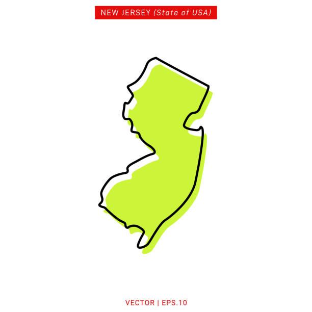 Map of New Jersey Vector Stock Illustration Design Template. Map of New Jersey Vector Illustration Design Template. USA State. Vector eps 10. new jersey stock illustrations