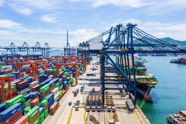 istock Kwai Tsing Container Terminals from drone view 1276887260