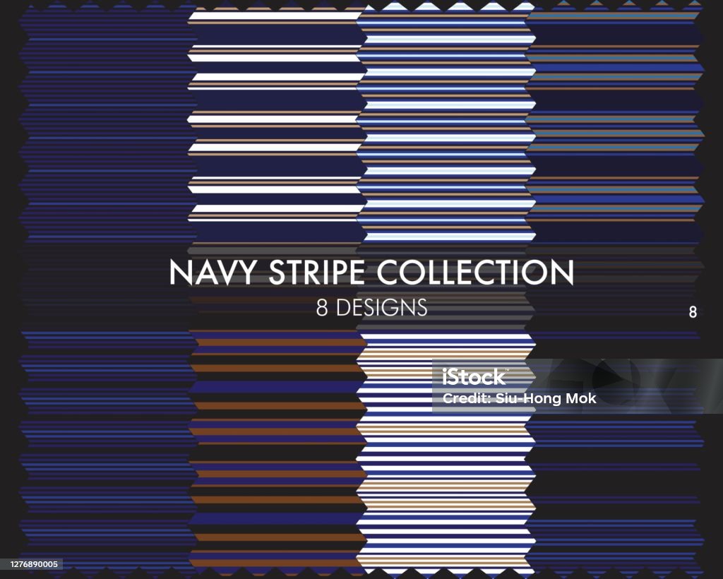 Navy Line Pattern Navy Stripes Seamless Pattern Collection Stock Illustration - Download ...