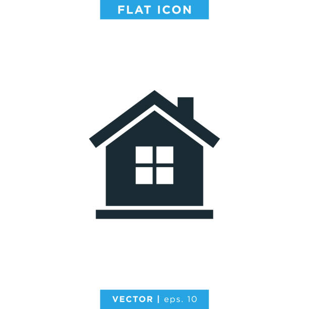 ilustraciones, imágenes clip art, dibujos animados e iconos de stock de home, house icon vector stock illustration design template - edificio residencial