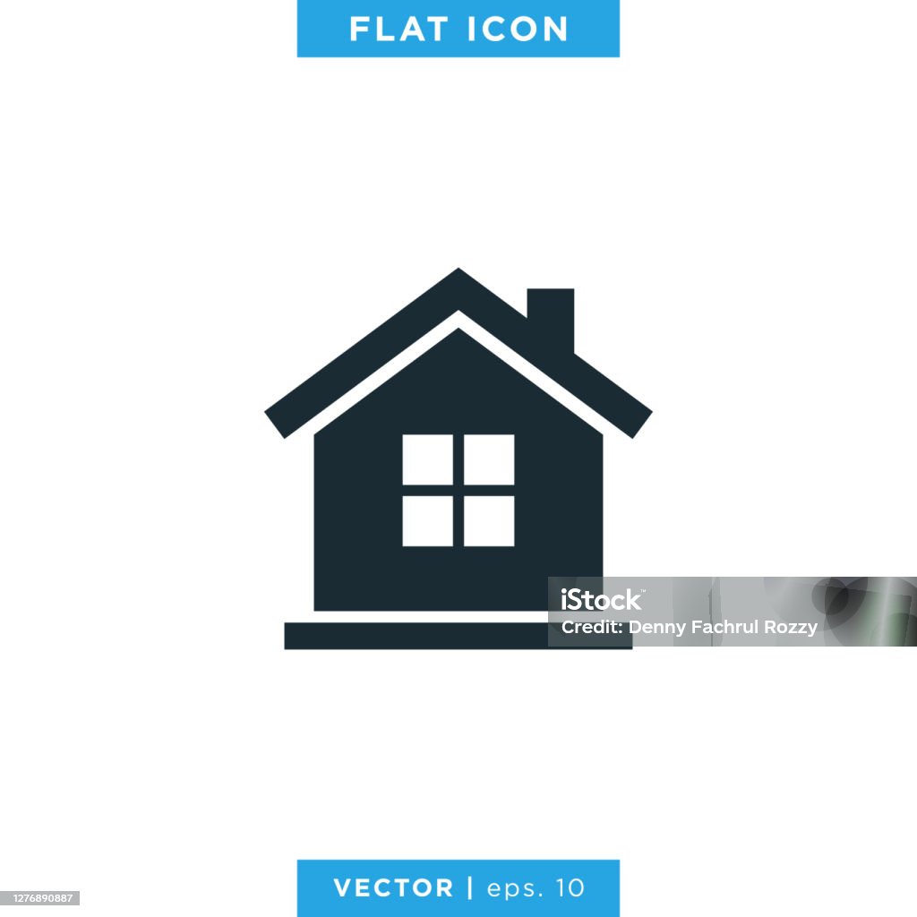 Главная, Дом Икона Вектор Фондовый Иллюстрация Дизайн Шаблон - Векторная графика Дом роялти-фри