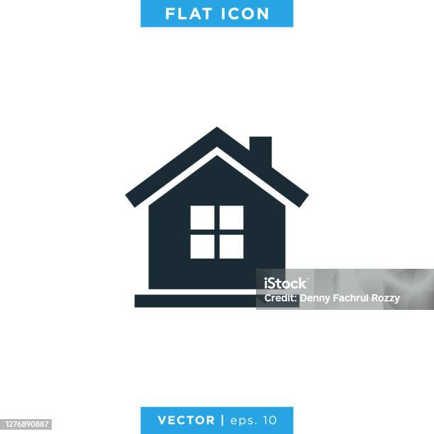 Главная Дом Икона Вектор Фондовый Иллюстрация Дизайн Шаблон — стоковая векторная графика и другие изображения на тему Дом