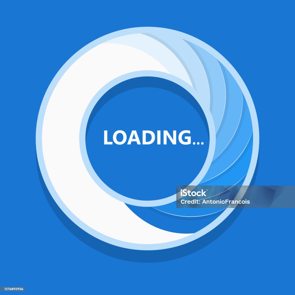 Loading Sign On Blue Background System Software Update And Upgrade ...