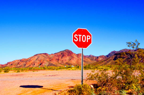 istock Stop sign along Arizona road 1276893566