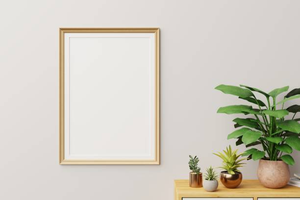 istock Frame & Poster mock up in living room. Scandinavian interior. 3d rendering, 3d illustration 1276897998
