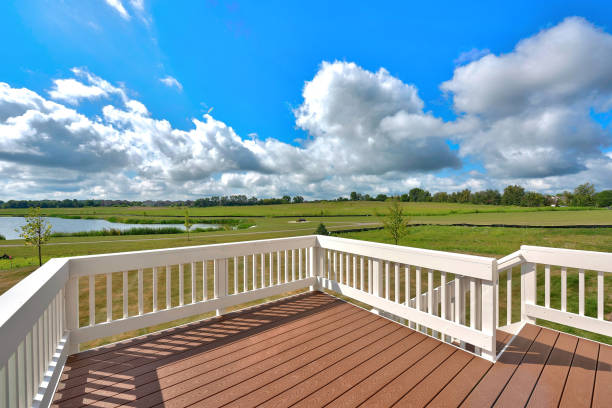 istock Spacious deck with wide open spaces in the distance 1276901719