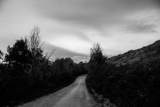 istock A mountain road below clouds at sunset after a storm 1276902533