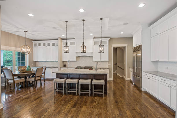 istock Pendant lights hang above perfect-sized kitchen island 1276903246