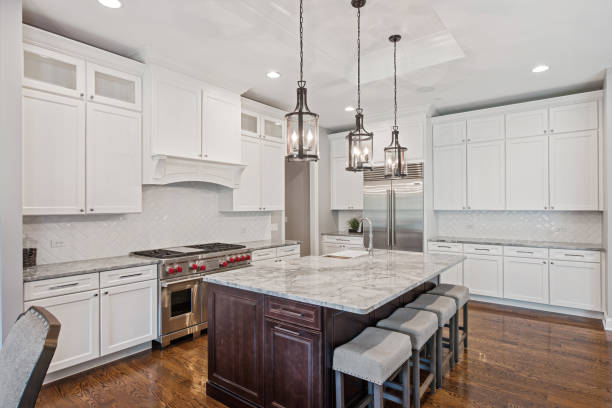istock Pendant lights hang above perfect-sized kitchen island 1276903258