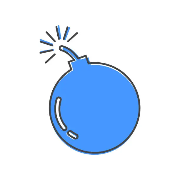 Vector illustration of Vector icon bomb on cartoon style on white isolated background.