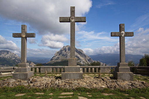 Viewpoint Mirador de las Tres Cruces in Urkiola National Park in Spain,Europe