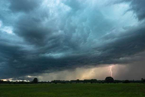 istock Lightning strike from a thunderstorm over the Hungarian Plains 1276923644