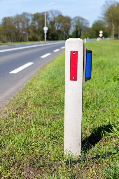 istock White hectometer marker along dutch road 1276928102