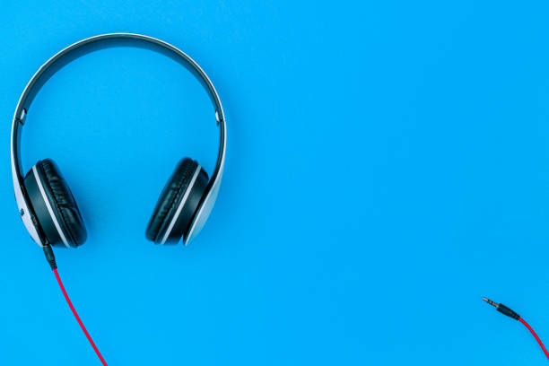 3d render, smart mobile phone with headphones, music concept
