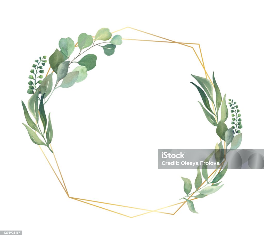 Khung Lá Sơn Tay Màu Nước Hình Minh Họa Hoa Màu Nước Với Cành Cây ...