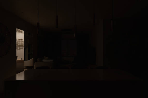 istock 3d render of an interior living room with night light 1276938252