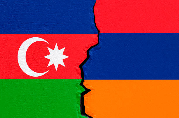 istock Armenia and Azerbaijan war conflict concept. 3D rendering 1276942069