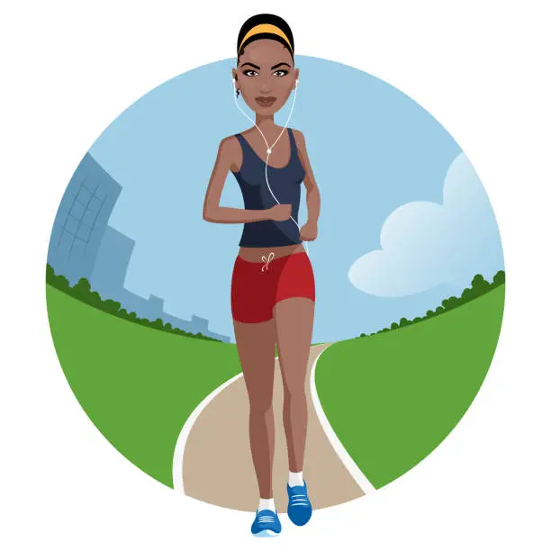 Vector illustration of Jogging girl