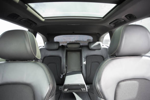 interior of prestige modern car with leather seats