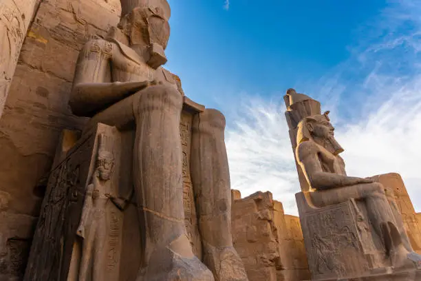 Ancient  Statue Ramses II of Luxor temple in Luxor. Egypt