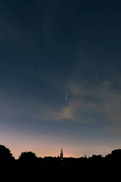 istock Neowise comet over a church 1276954051
