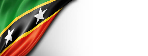 istock Saint Kitts And Nevis flag isolated on white banner 1276959778