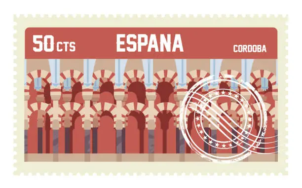 Vector illustration of Spain Stamp, Cordoba