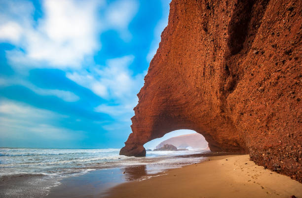 istock Red arches of Legzira beach, Morocco. 1276962761
