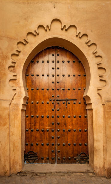 istock Ancient moorish doors in Marrakesh medina, Morocco 1276963581