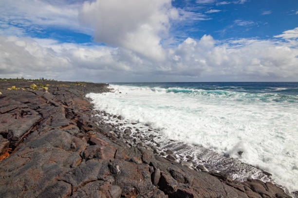 istock Big waves on the rocky coast. Hawaii 1276963879