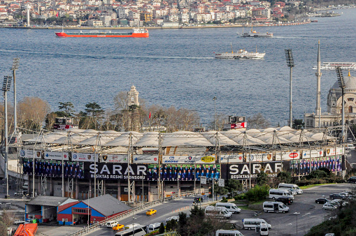 View of the former Besiktas stadium at Istanbul city, Turkey.