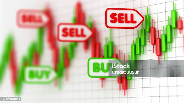 Stock Market Chart With Green And Red Candles Profit And Money Financial And Business Graph Buy And Sell Concept Stock Market Volatility 3d Illustration Stock Photo - Download Image Now